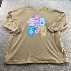 Grayson Social Care Bears Sweatshirt Womens 2X Tan‎ Graphic Fleece Top